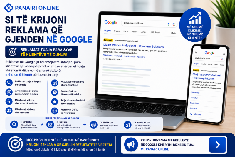 Si të krijoni reklama që gjenden lehtë në Google nga klienti juaj që është duke kërkuar online.